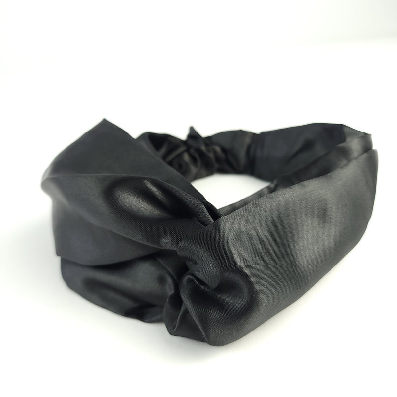 Turbante Preto de Cetim Soulta