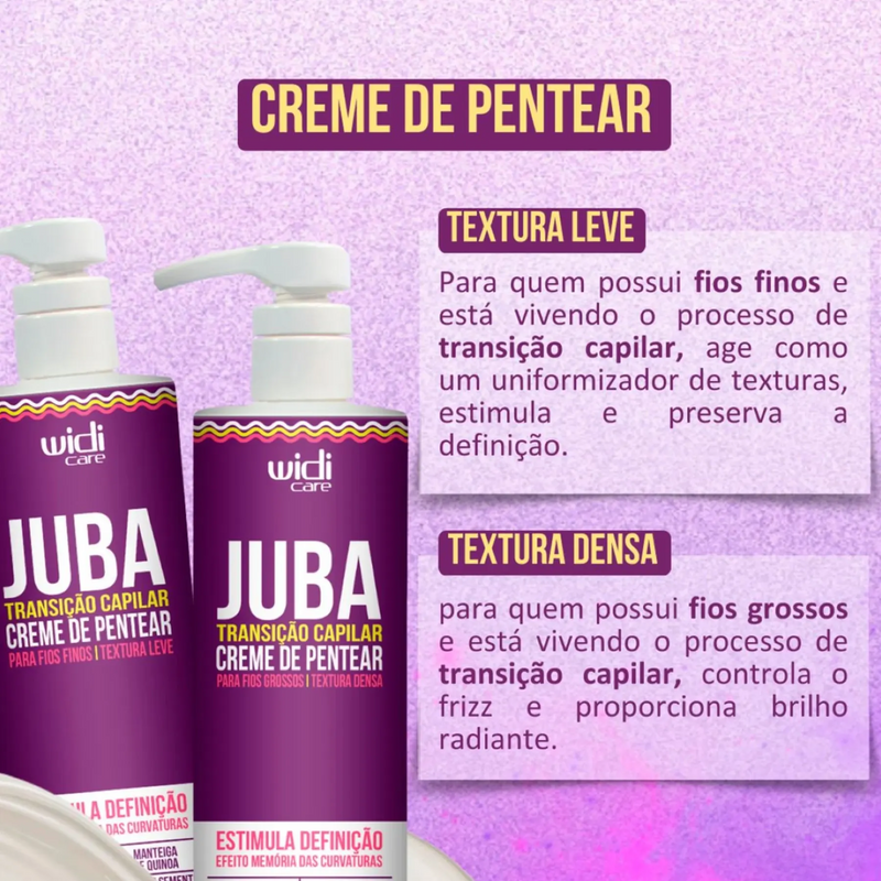 Creme de Pentear Juba Transição Capilar Textura Densa 500 ml Widi Care