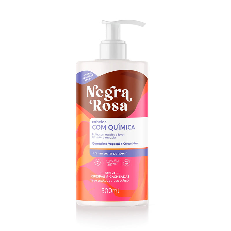 Creme Para Pentear Cabelos com Química 500ml - Negra Rosa