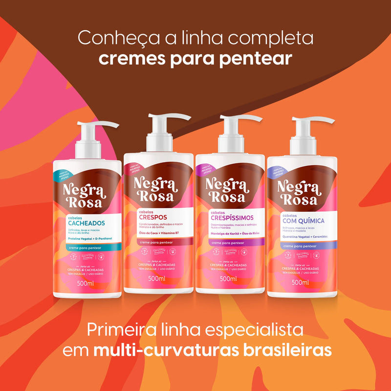 Creme Para Pentear Cabelos com Química 500ml - Negra Rosa